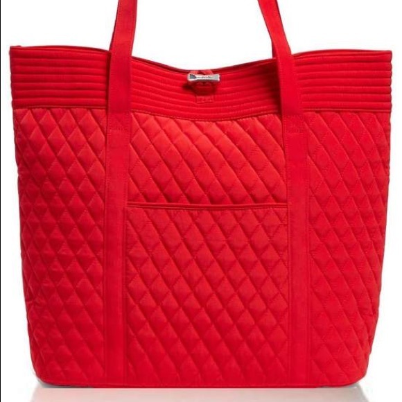 Vera Bradley Handbags - Sold- Vera Bradley “Vera” Fire Red Tote Bag